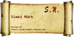 Simkó Márk névjegykártya