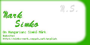 mark simko business card