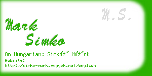 mark simko business card